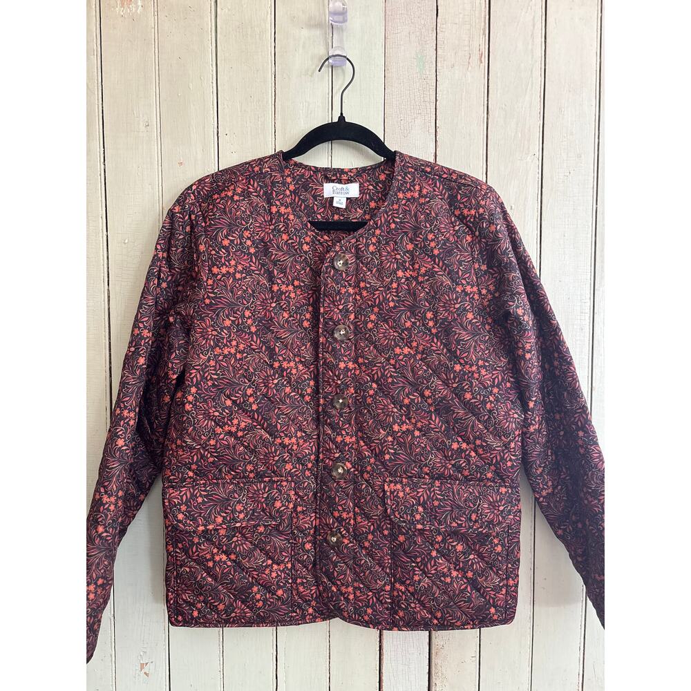 Woman's Croft & Borrow Floral Quilted Puffer Jacket
